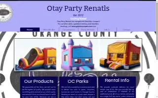 Otay Party Rentals, LLC website