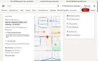 Walgreens Pharmacy of Fullerton website