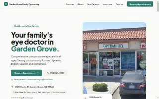 Garden Grove Family Optometry website