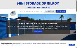 Mini Storage of Gilroy website