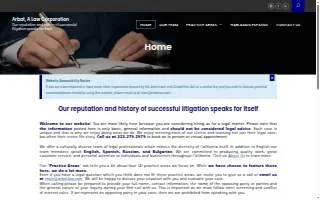 Arbat A Law Corporation website