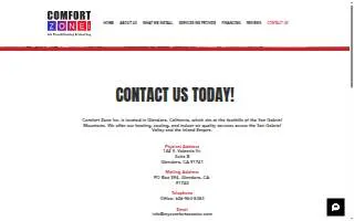 Comfort Zone, Inc. website