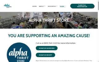 Alpha Thrift Store of Goleta website
