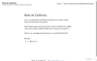 Baile de California website