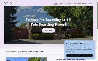 All Pets Boarding Resort of Granite Bay website