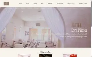 Kora Pilates of Hayward website