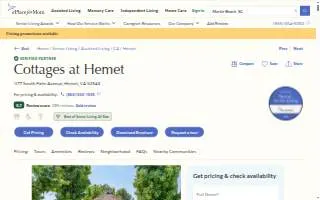 Cottages at Hemet website