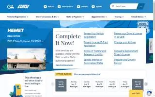 Hemet DMV website