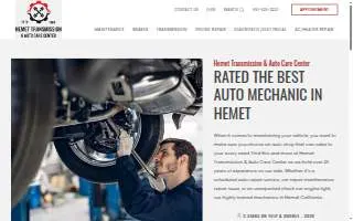 Hemet Transmission & Auto Care Center website