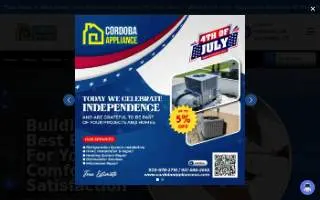 Cordoba Appliance & A/C & Heating website