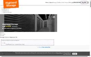 Highland Storage website