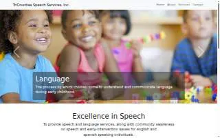Tri Counties Speech Therapy Services website