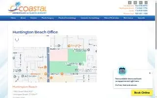 Coastal Dermatology and Plastic Surgery of Huntington Beach website