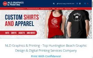 NLD Graphics and Printing of Huntington Beach website