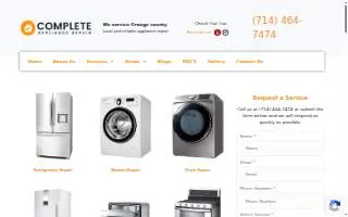 Complete Appliance Repair of Irvine website