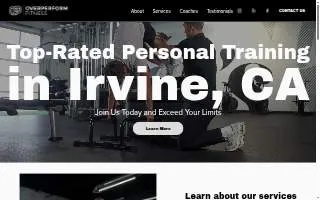 Overperform Fitness website