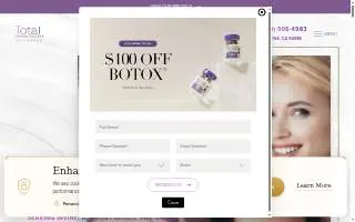Total Dermatology of Irvine website