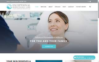Exceptional Dermatology Care website