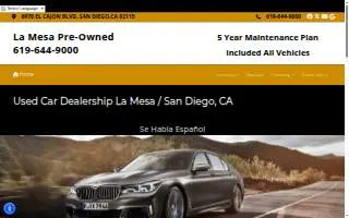 La Mesa Pre-Owned website
