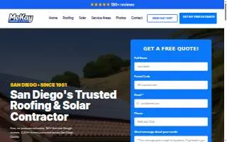 McKay Roofing and Solar of La Mesa website