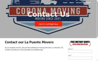 Corona Moving & Transportation LLC website