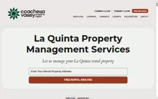 Coachella Valley Property Management of La Quinta website
