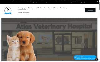 Atlas Veterinary Hospital website
