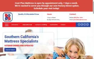 Cost Plus Mattress website