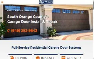 All Ways Garage Doors of Ladera Ranch website