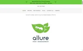 Allure Pest Management of Ladera Ranch website