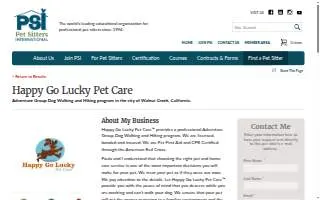 Happy Go Lucky Pet Care of Lafayette website