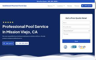 Saddleback Mountain pool and spa service of Laguna Hills