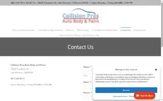 Collision Pros Auto Body & Paint of Lake Elsinore website