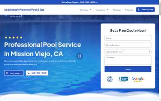 Saddleback Mountain pool and spa service of Lake Forest