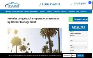 Harbor Property Management of Long Beach website
