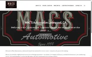Mac's Automotive of Lakewood website