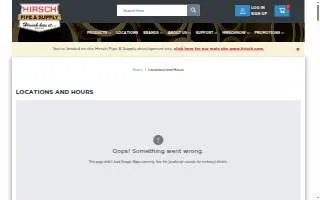 Hirsch Pipe & Supply website