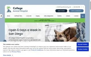 College Animal Hospital website
