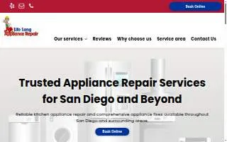 Life-Long Appliance Repair website