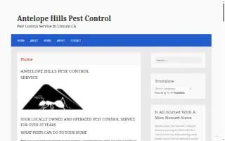 Antelope Hills Pest Control of Lincoln website