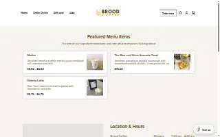 Brood Coffee website