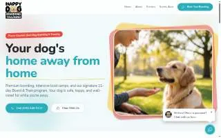 Happy Dog Boarding and Training website