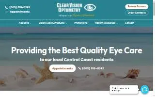 Clear Vision Optometry of Lompoc website