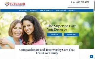 Superior Senior Home Care website