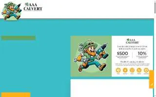 AAA CALVERT Electrical, Heating and Air Conditioning website