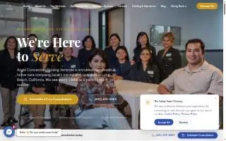 Angel Connection Nursing Services website