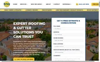 Integ Roofing Co website