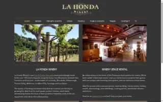 La Honda Winery of Los Altos website