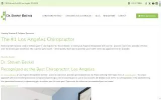 Dr. Steven Becker Los Angeles Chiropractor website