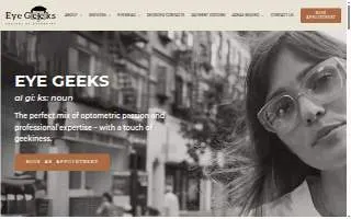 Eye Geeks Doctors of Optometry website